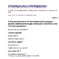 Field performance of hermaphrodite papaya plants obtained through molecular selection and micropropagation
