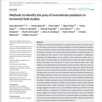 Methods to identify the prey of invertebrate predators in terrestrial field studies-