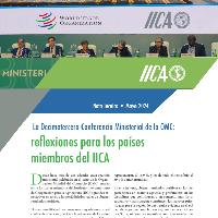 La Decimotercera Conferencia Ministerial de la OMC: reflexiones para los países miembros del IICA