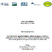 Caracterización agromorfológica, calidad de grano y tortilla, y producción de semilla para promoción y liberación de una nueva variedad de grano blanco para el Altiplano de Guatemala