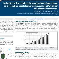 Evaluation of the stability of granulated prototypes based on a colombian yeast strain of meyerozyma guilliermondii and oregano essential oil-