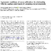 Agronomic conditions of cacao cultivation: its relationship with the capitals endowment of Colombian rural households