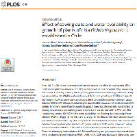 Effect of sowing date and water availability on growth of plants of chia (Salvia hispanica L) established in Chile