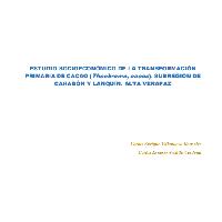 Estudio Socioeconómico de la Transformación Primaria de Cacao (Theobroma, cacao), subregión de Cahabón y Lanquín, Alta Verapaz