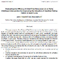  Evaluating the Efficacy of Chief Tree Resources as an Early Childhood Intervention for Improving the Adoption of Healthier Eating Habits in Saint Lucia
