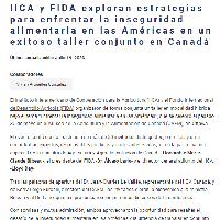 IICA y FIDA exploran estrategias para enfrentar la inseguridad alimentaria en las Américas en un exitoso taller conjunto en Canadá