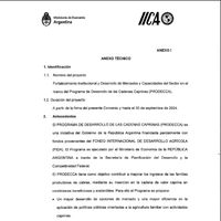 Prestación de Servicios de Cooperación Técnica y Administrativa Referidos a las Actividades de Fortalecimiento Institucional y Desarrollo de Mercados y Capacidades del Sector en el Marco del Programa de Desarrollo de las Cadenas Caprinas (PRODECA) en Argentina.