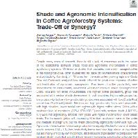 Shade and Agronomic Intensification in Coffee Agroforestry Systems: Trade-Off or Synergy?